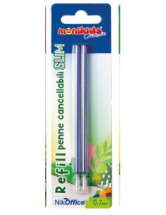 REFIL RICARICA BLISTER 2PZ BLU CANCELLABILE UNIVERSALI...
