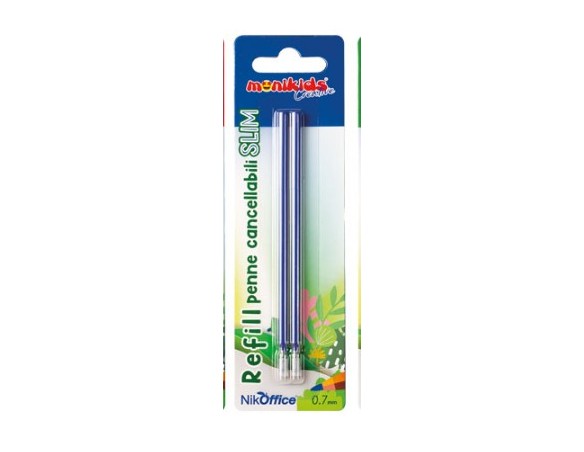 REFIL RICARICA BLISTER 2PZ BLU CANCELLABILE UNIVERSALI compatibili LEGAMI NIKOFFICE MONIKIDS