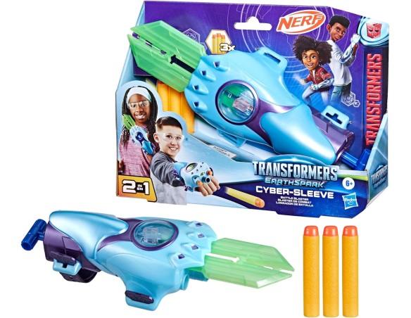 Spara dardi Nerf Transformers EarthSpark, Cyber-Sleeve, Blaster da Battaglia Giocattolo