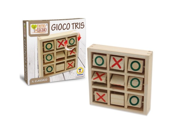 TEOREMA GIOCO DEL TRIS DA VIAGGIO IN LEGNO 12x12x3 CM 04075