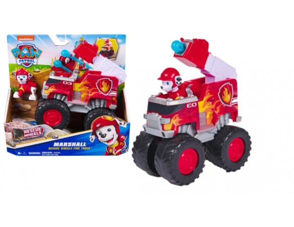 Paw Patrol | Camion dei Pompieri di Marshall, Camion Giocattolo con Lanciamissili e Personaggio Collezionabile, Giocattoli per 