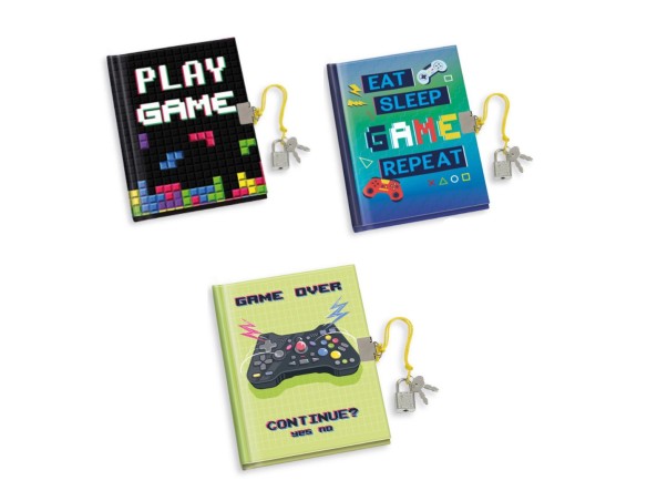 DIARIO SEGRETO 13X18 CON LUCCHETTO 80 PAGINE GAMING LEBEZ
