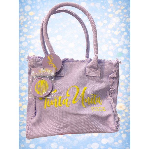 BORSA JUICE SHOPPING BAG IN CANVAS TINTA UNITA...