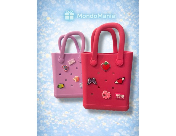BORSA MINI BAG IN EVA CON 5 PINS TINTA UNITA CL E CHIC IN SILICONE - 16,5 X 20 X 6 - 62791
