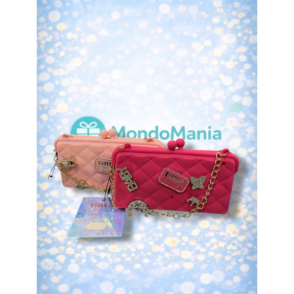 BORSA TRACOLLINA CHIC CON 5 PINS TINTA UNITA...