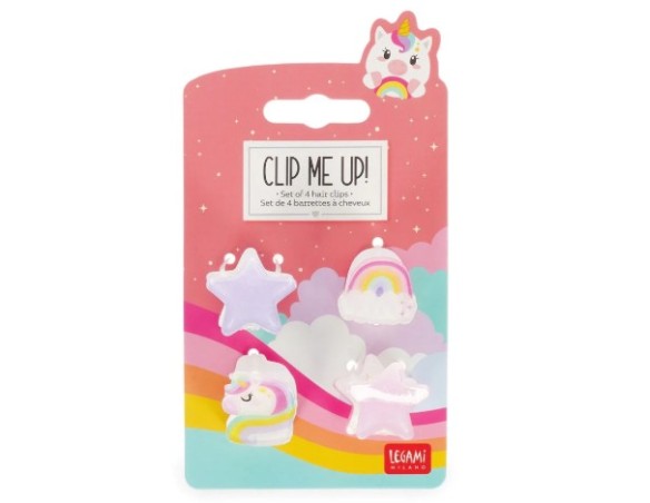 Legami - Set di 4 Mini Mollette per Capelli unicorn - Clip me up! unicorno legami