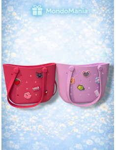 BORSA MINI TOTE BAG IN EVA CON 5 PINS TINTA UNITA CL E...