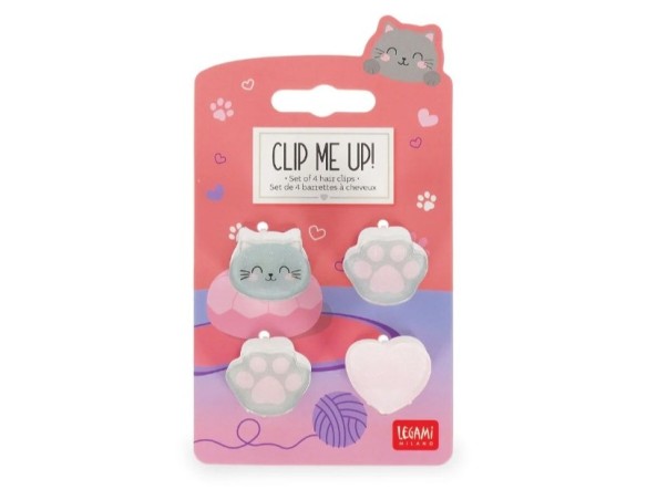 Legami - Set di 4 Mini Mollette per Capelli kitty - Clip me up! gatto legami