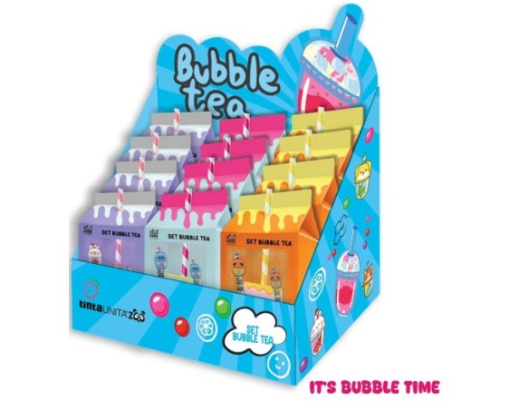 Set Stationery Bubble Tea tintaUNITA Zoo station gift tinta unita penna cancellabile mini matita temperino 3d 2 block notes