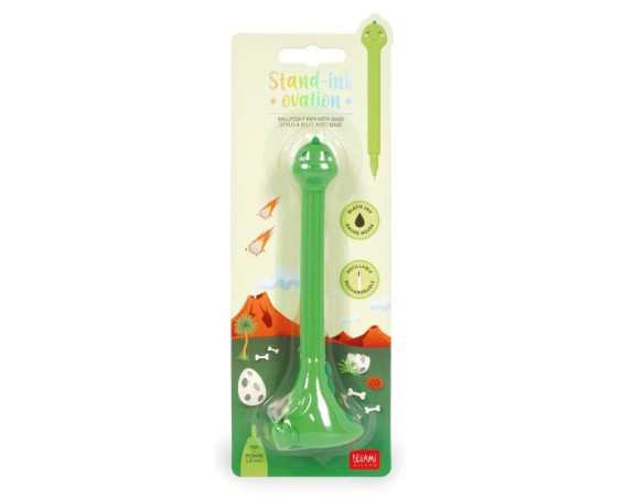 Legami ! | Penna a Sfera Dino con Base- Stand-Ink Ovation dinosauro