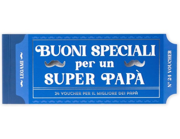Legami - Blocchetto da 24 Voucher per il Papà in Lingua Italiana, con Attività da fare in Famiglia, Coupon con Perforazione per