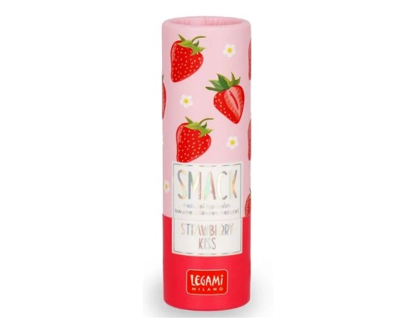 Legami - Burrocacao Naturale, nutriente e protettivo, Ingredienti naturali, Made in Italy, Gusto Strawberry , Fragola Ø 2 cm
