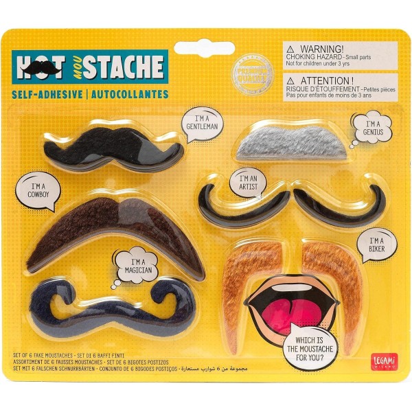 Legami - Set di 6 Baffi Finti Autoadesivi, Hot...