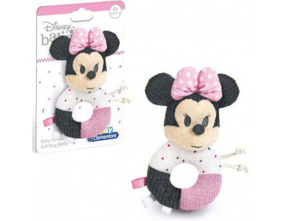 Minnie | Clementoni - 17338 - Disney Baby Minnie Morbido Anello Sonaglino - Gioco Neonato, 100% Lavabile, Bambino 0-18 Mesi