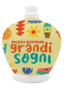 SALVADANAIO - PICCOLI RISPARMI.....  IN CERAMICA CON TAPPO -