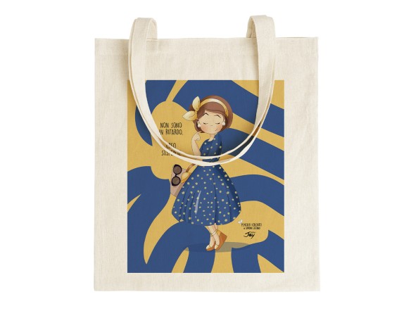 Shopping Bag Borsa di Simona Luciano - TOTE BAG PENSIERI COLORATI – NON SONO IN RITARDO