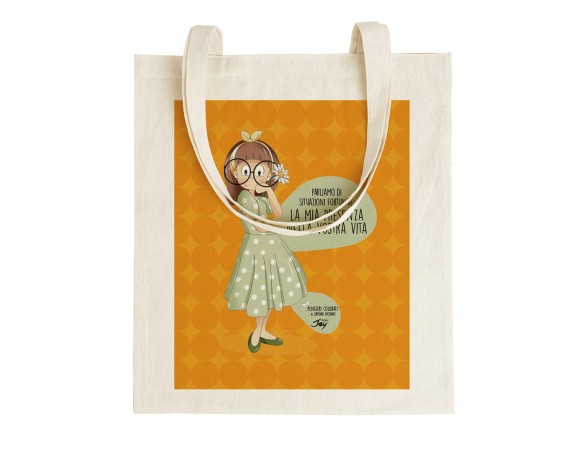Shopping Bag Borsa di Simona Luciano - TOTE BAG PENSIERI COLORATI – PARLIAMO DI SITUAZIONI FORTUNATE