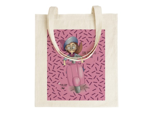Shopping Bag Borsa di Simona Luciano - TOTE BAG PENSIERI COLORATI –UN SORRISO E VIA!