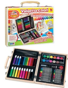 Valigetta Colori Legno 67 Pz. - Disegno e colori