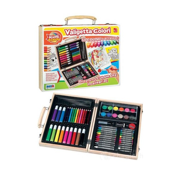 Valigetta Colori Legno 67 Pz. - Disegno e colori