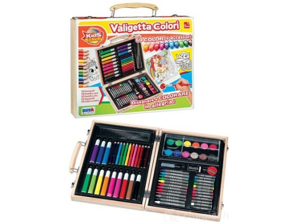 Valigetta Colori Legno 67 Pz. - Disegno e colori