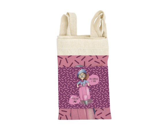 Shopping Bag Borsa di Simona Luciano - TOTE BAG PENSIERI COLORATI –UN SORRISO E VIA!