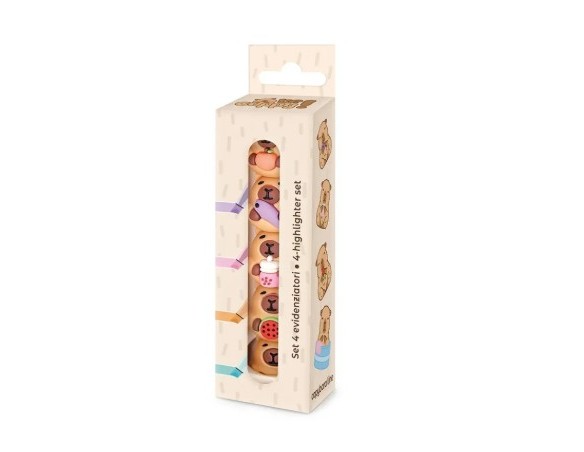 Evidenziatore Evidenziatori Be cappy Mini set 4 pz pastello capibara
