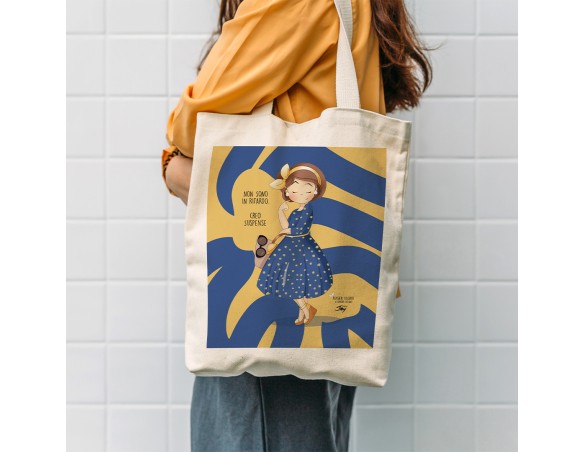 Shopping Bag Borsa di Simona Luciano - TOTE BAG PENSIERI COLORATI – NON SONO IN RITARDO