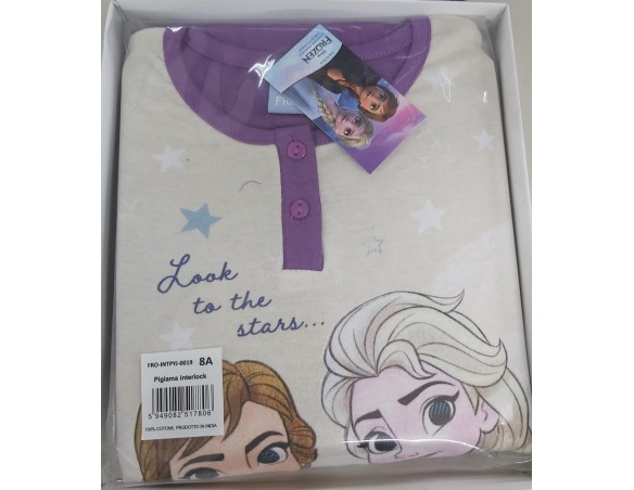 Frozen | Pigiama per bambini in cotone invernale Disney Frozen - pigiama interlock  bambina