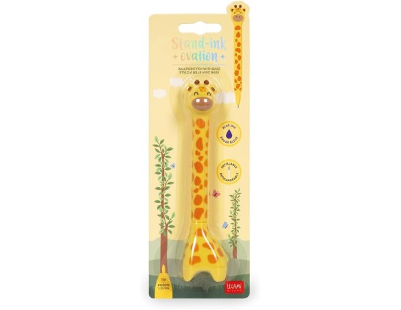 Legami ! | Penna a Sfera Giraffe con Base - Stand-Ink Ovation giraffa