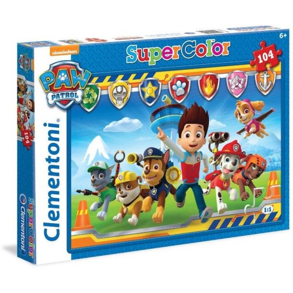 Clementoni- Paw Patrol Supercolor Puzzle, 104...