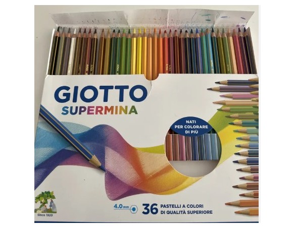 COLORI PASTELLO PASTELLI GIOTTO SUPERMINA FILA DA 36 4.0