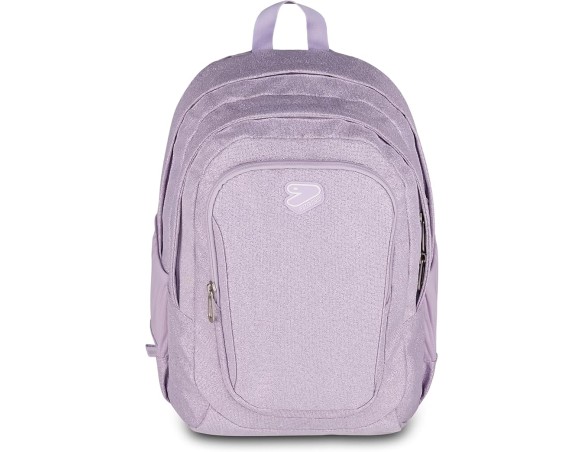 Seven Zaino Doppio Scomparto Tech Shiny brillante effetto glitter, Lilla, Tasca Porta PC e Tasca Porta Borraccia, Scuola Media 