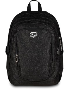 Seven Zaino Doppio Scomparto Tech Shiny, Nero, Tasca...