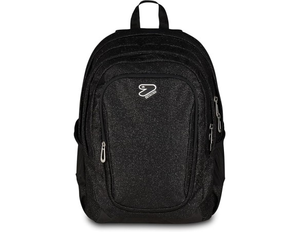 Seven Zaino Doppio Scomparto Tech Shiny, Nero, Tasca Porta PC e Tasca Porta Borraccia, Scuola Media e Superiore, Ragazza