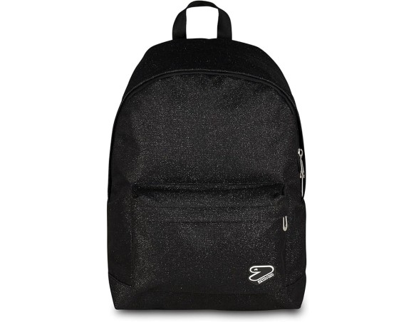 Seven Zaino Mono Scomparto Americano Shiny, Nero, Effetto Brillantini, Tasca Frontale, Scuola Media e Superiore, Ragazza
