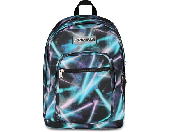Seven Zaino Scuola FREETHINK, Doppio Scomparto, Blu, 34 L, Scomparto porta pc ablet, Tasche multifunzione, Tasca laterale porta