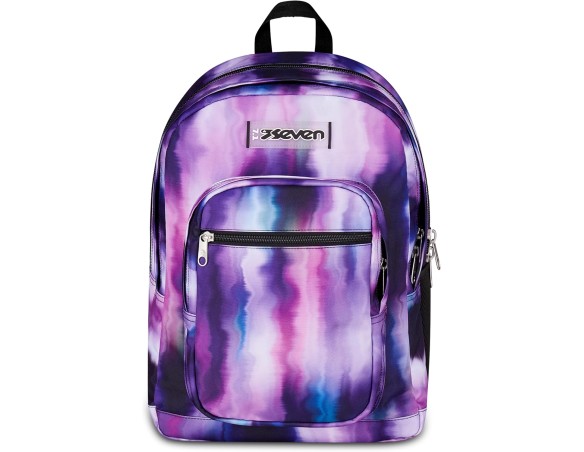 Seven Zaino Scuola FREETHINK, Doppio Scomparto, Viola, 34 L, Scomparto porta pc ablet, Tasche multifunzione, Tasca laterale por