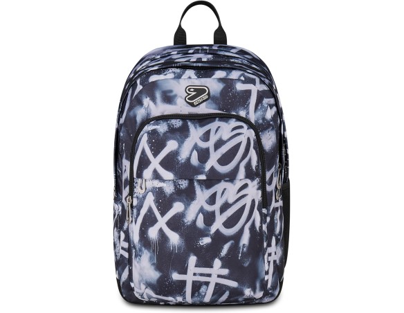 Seven Zaino Scuola The Double Pro XXL Detach, Nero, 34 L, Doppio Scomparto, Cuffie wireless incluse, Zaino Staccabile e reversi