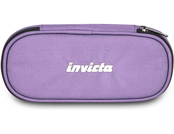 Invicta Portapenne Scuola Lip Shine, Lilla, Effetto brillantini, Shiny, Organizer interno con passanti elastici portapenne, Tas