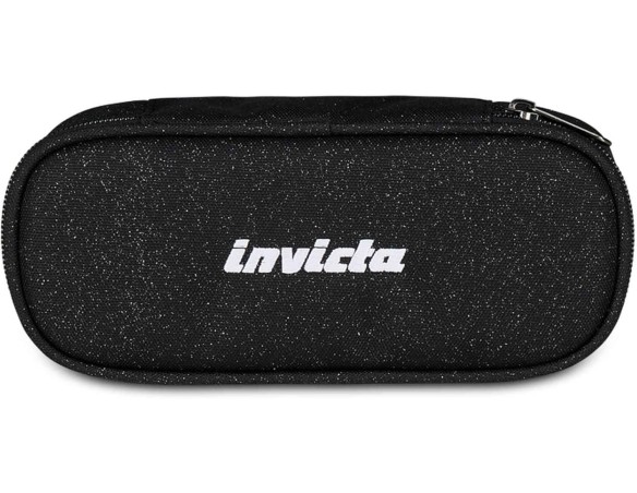 Invicta Portapenne Scuola Lip Shine, Nero, Effetto brillantini, Shiny, Organizer interno con passanti elastici portapenne, Tasc