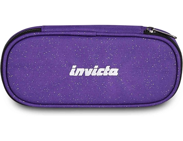Invicta Portapenne Scuola Lip Shine, Viola, Effetto brillantini, Shiny, Organizer interno con passanti elastici portapenne, Tas
