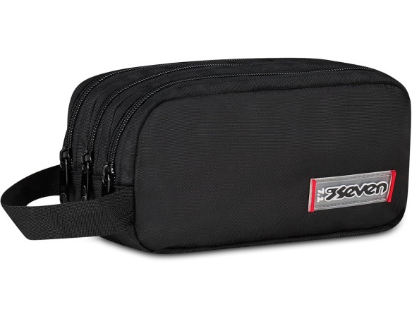 Seven Portapenne Scuola FREETHINK, Nero, Astuccio Triplo Scomparto, 3 zip, Spazioso, Accessori Zaino, Scuola media e superiore,
