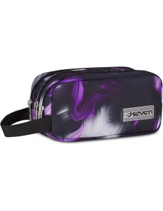 Seven Portapenne Scuola FREETHINK, Nero, Viola, Astuccio...