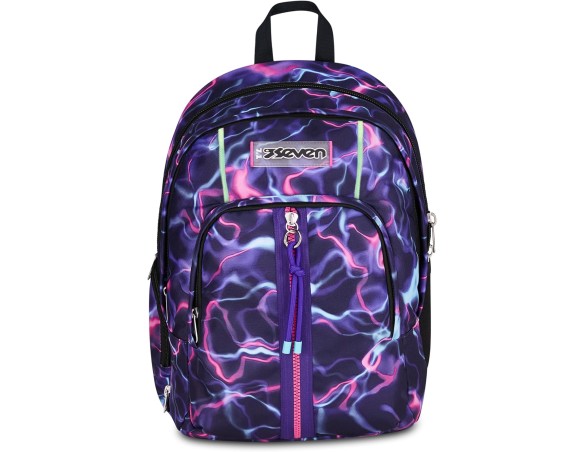 Seven Zaino Scuola Dual Detach ELECTRICVIBE GIRL, Nero, 32 L, Doppio Scomparto, Multifunzione, Zaino Staccabile, Tasca con orga