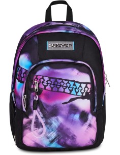 Seven Zaino Scuola Dual Detach PINK FUSION, Nero, 32 L,...
