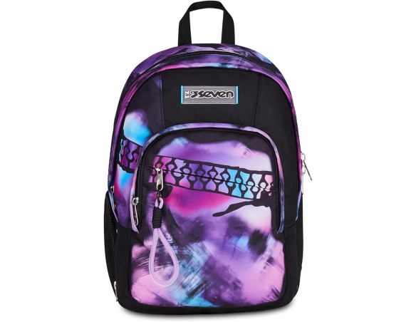 Seven Zaino Scuola Dual Detach PINK FUSION, Nero, 32 L, Doppio Scomparto, Tasche multifunzione, Zaino Staccabile, Tasca con org