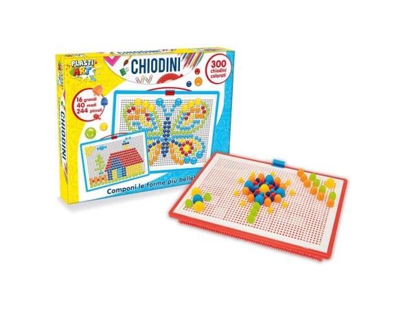 Teorema: Plastiart - Chiodini Colorati 300 Pz Piccoli E Grandi - Box
