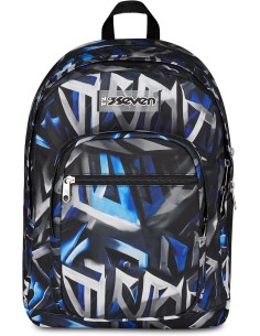 Seven Zaino Scuola FREETHINK, Doppio Scomparto, Grigio,...