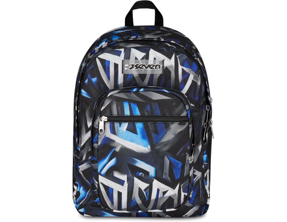 Seven Zaino Scuola FREETHINK, Doppio Scomparto, Grigio, 34 L, Scomparto porta pc ablet, Tasche multifunzione, Tasca laterale po